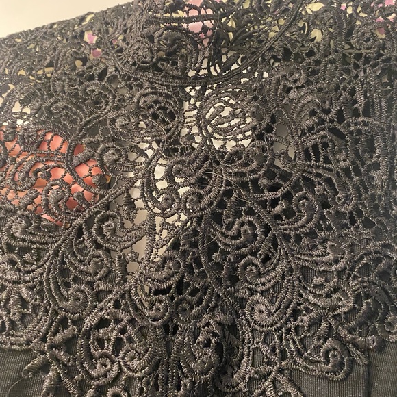 Black Bandage Dress With Lace Detail - Picture 4 of 6